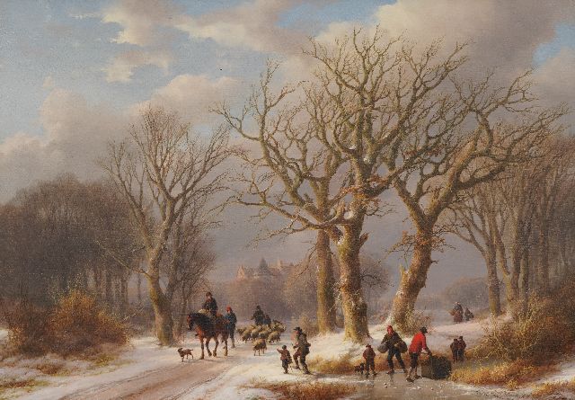 Klombeck/Verboeckhoven J.B./E.J.  | Return from the market, oil on canvas 50.3 x 70.7 cm, signed l.r. by both painters and dated 1872