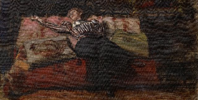 Keller A. von | Dreaming, oil on canvas 26.5 x 50.4 cm