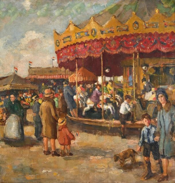 Fresco A.  | Funfair, oil on canvas 65.5 x 63.5 cm, signed l.l