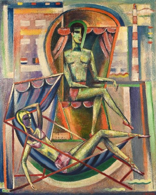 Kimpe R.J.P.  | On the beach, oil on canvas 104.5 x 84.0 cm, signed l.r. and executed 1955