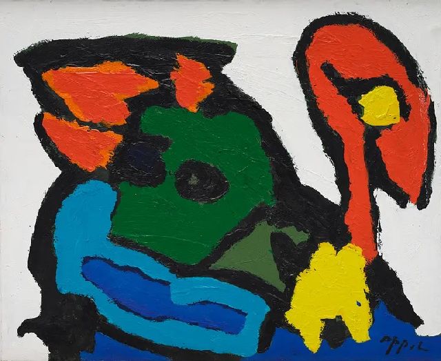 Karel Appel | Untitled, acrylic on paper on canvas, 69.0 x 85.0 cm, signed l.r.