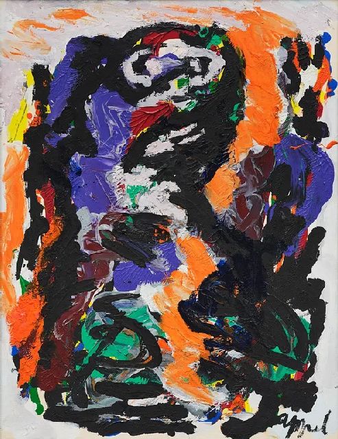Karel Appel | Untitled, oil on paper laid down on canvas, 68.0 x 52.0 cm, signed l.r.