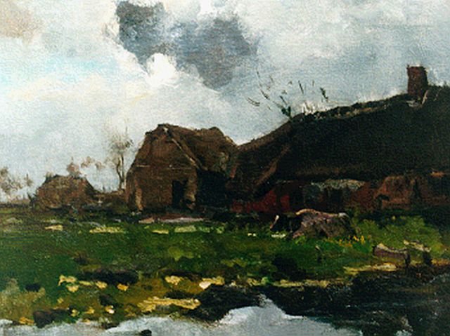Floris Verster | A farmyard, oil on canvas, 29.9 x 41.2 cm