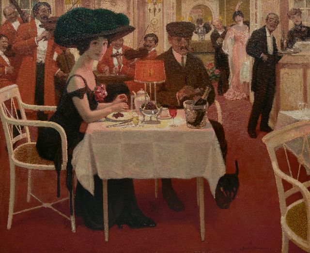 Stevens A.  | The steep bill soirée, oil on canvas 100.1 x 121.0 cm, signed l.r.