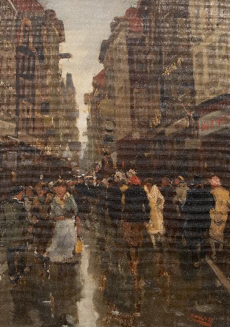 Noltee B.C.  | A view of the Spuistraat, The Hague, oil on canvas 49.7 x 33.7 cm, signed l.r.