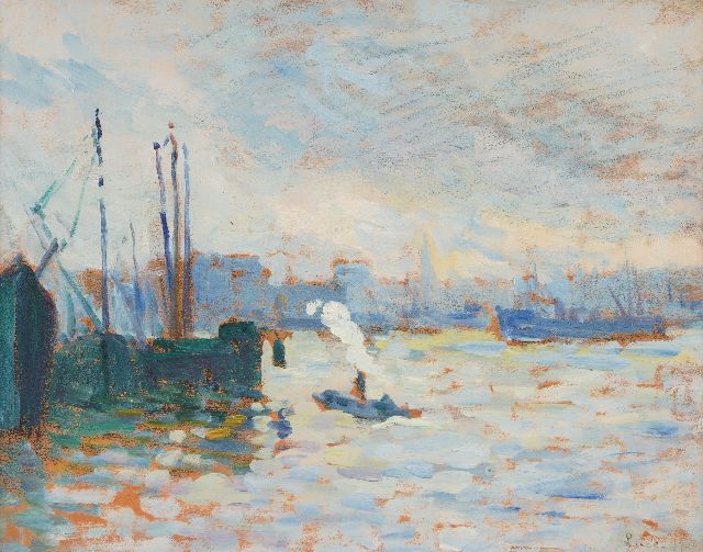 Luce M.  | The Maas at Feijenoord, Rotterdam, oil on painter's board 27.1 x 34.2 cm, dated 1907