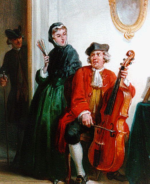 Henricus Engelbertus Reijntjens | Musical performance, oil on panel, 19.3 x 14.8 cm, signed l.r.