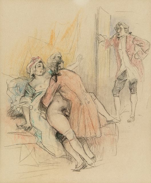 Poulton T.L.  | Vous auriez pu fermer la porte. Si on était rentré!, coloured pencil on paper 21.5 x 18.0 cm