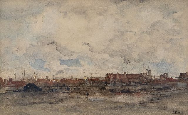 Jacob Maris | -, watercolour on paper, 21.0 x 34.0 cm, gesigneerd r.o.