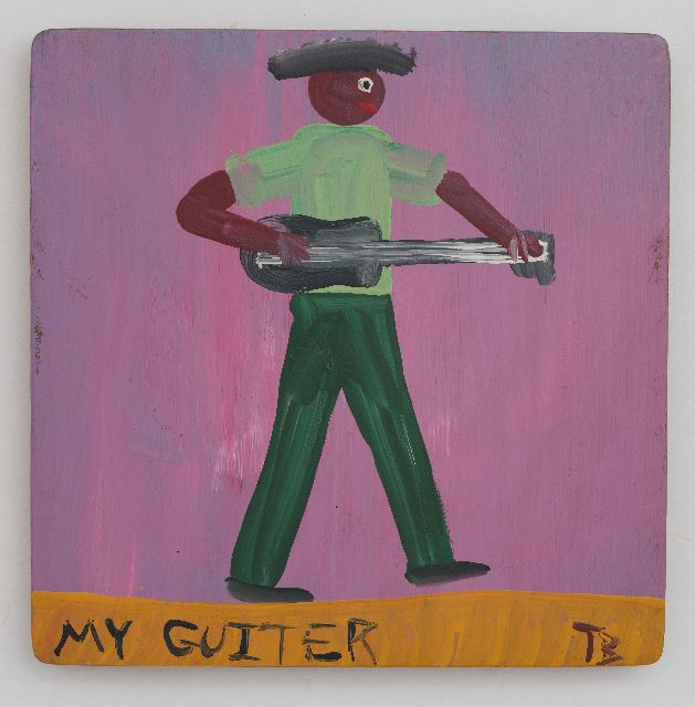 Tim Brown | My guiter (My guitar), oil on wood, 40.6 x 40.7 cm, signed l.r. and on the reverse with monogram