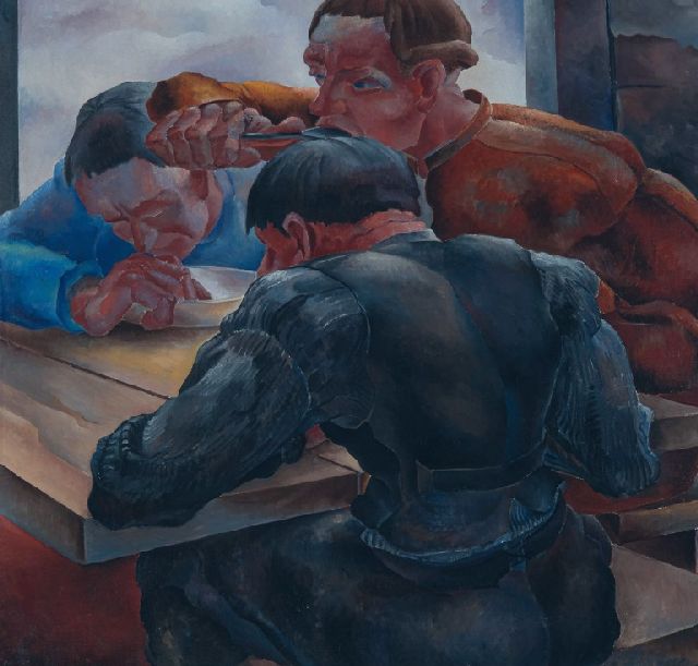 Schipper M.  | Lunch time, oil on canvas 90.0 x 90.0 cm, signed l.l. and dated 1935