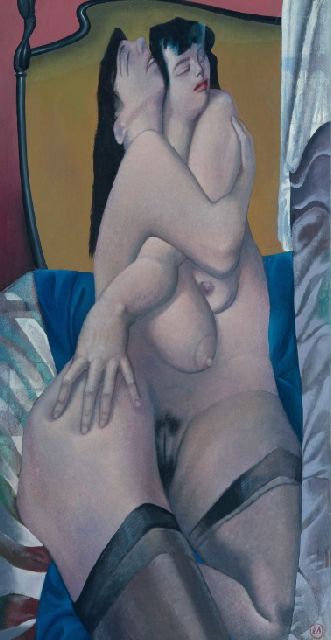 Schlotter E.  | Two women, oil on canvas 140.0 x 70.0 cm, signed l.r.