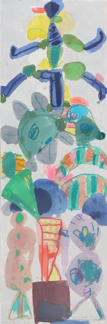 Jurjen de Haan | -, gouache on paper, 120.0 x 40.0 cm, signed l.r. and dated 2002