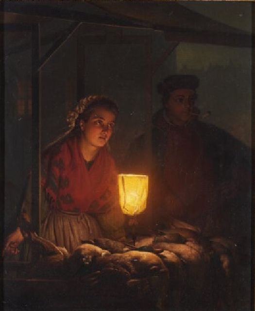 Petrus van Schendel | -, oil on panel, 31.0 x 25.0 cm, signed l.r. and dated 1865