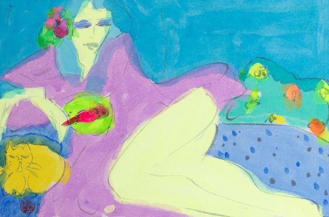 Walasse Ting | Untitled, ink on paper, 15.5 x 23.5 cm, signed l.l. with artist's seal