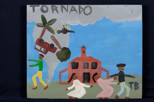 Tim Brown | Tornado, acrylic on panel, 37.0 x 45.0 cm, signed l.r. with initials and ca 1995