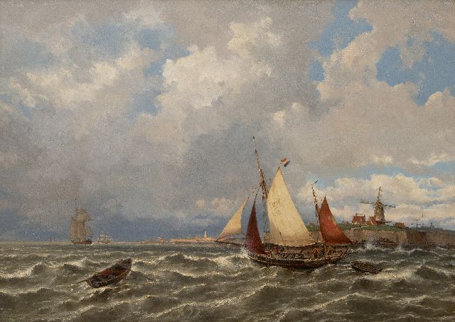 Koekkoek G.J.  | Op de Schelde voor Vlissingen, oil on canvas 84.4 x 114.8 cm, signed l.l.