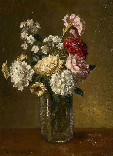 Bernard de Hoog | Carnations and other flowers in a vase, oil on canvas, 40.5 x 30.5 cm, signed l.l.