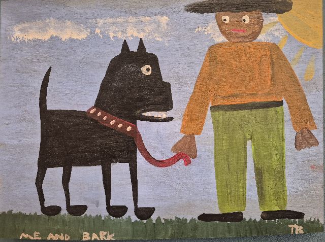 Tim Brown | Me and bark, oil on panel, 34.3 x 45.5 cm, signed l.u.
