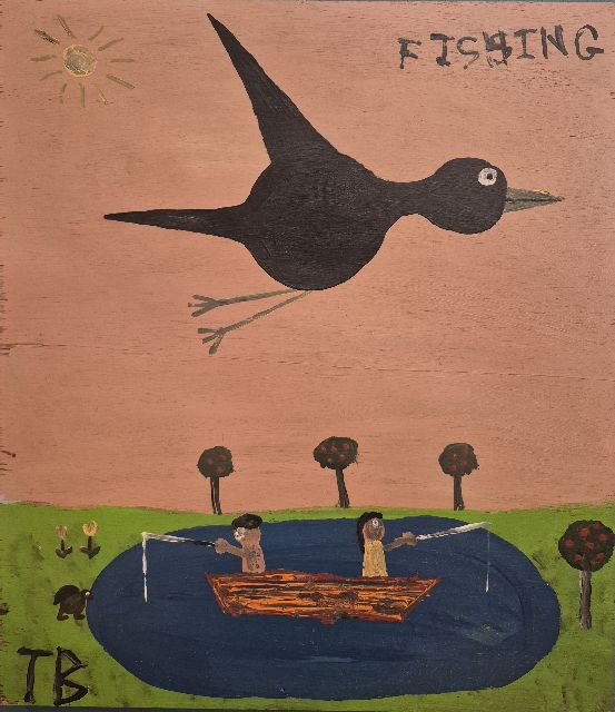 Tim Brown | Fishing, oil on panel, 50.1 x 43.5 cm, signed l.l.