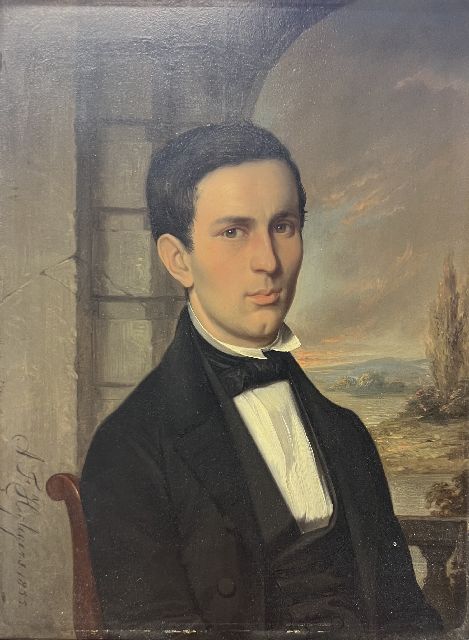 Heijligers A.F.  | Portrait of a man, oil on panel 28.8 x 21.9 cm, signed l.l. and dated 1855