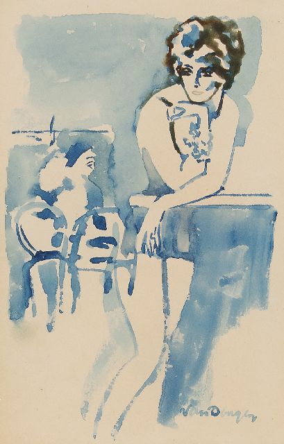 Dongen C.T.M. van | Baigneuse à Deauville, watercolour on paper 25.0 x 16.0 cm, signed l.r. and painted in 1920's