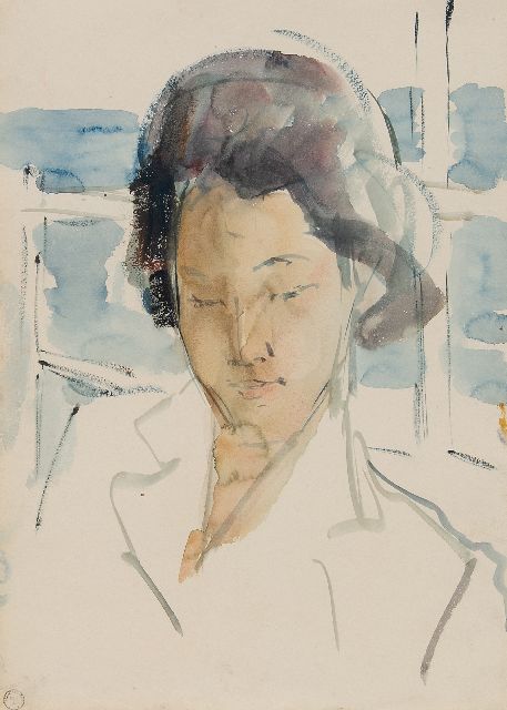 Isaac Israels | On the way to the Indies, crayon and watercolour on paper, 35.5 x 25.5 cm, gesigneerd met atelierstempel l.o.