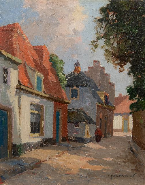 Delfgaauw G.J.  | Alley in Hattem, oil on canvas 30.3 x 24.3 cm, signed l.r. and without frame