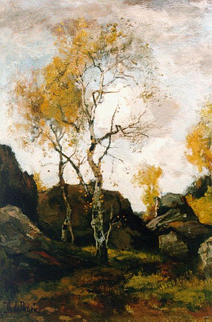 Théophile Emile Achille de Bock | Autumn, Barbizon, oil on panel, 41.5 x 30.5 cm, signed l.l.