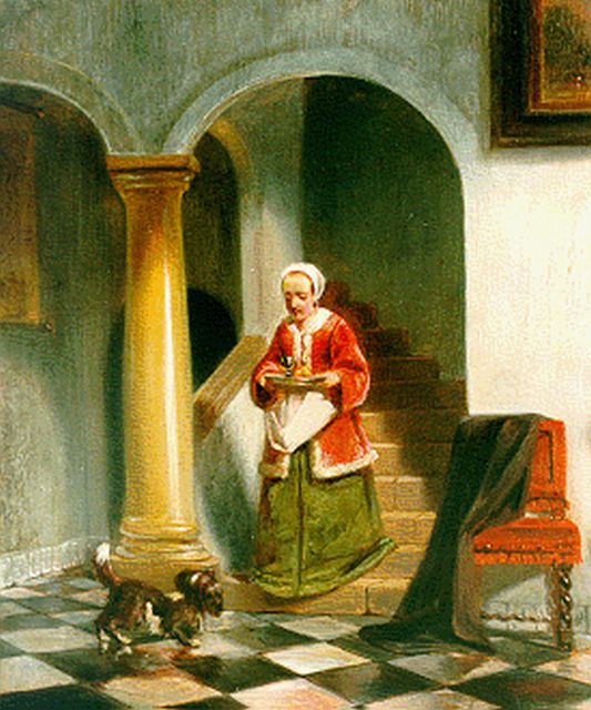 Johannes Anthonie Balthasar Stroebel | An elderly lady (attributed), oil on panel, 24.6 x 21.7 cm