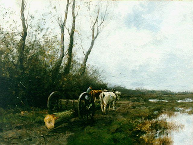 Jansen W.G.F.  | Gathering wood, oil on canvas 60.5 x 80.4 cm, signed l.l.