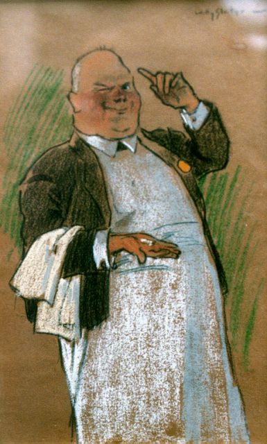 Willy Sluiter | Butler, pastel on paper, 25.0 x 16.4 cm, signed u.r.