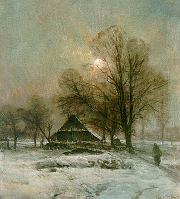 Apol L.F.H.  | A farm in a snow-covered landscape, oil on canvas 51.2 x 46.2 cm, signed l.r.