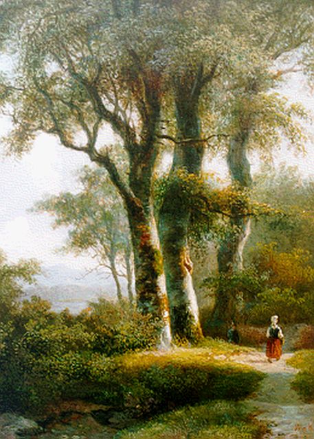 Willem de Klerk | A forest landscape, oil on panel, 30.0 x 22.5 cm, signed l.r.