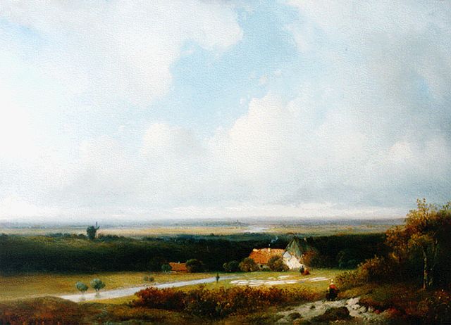 Petrus Leonardus Lambertus Oerder | A panoramic landscape, oil on canvas, 49.5 x 67.0 cm, signed l.l.