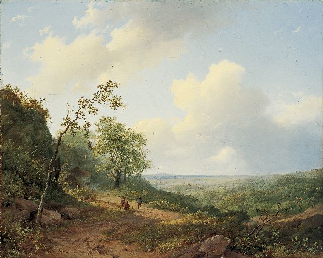 Marinus Adrianus Koekkoek I | A hilly landscape in summer, oil on canvas, 41.5 x 51.7 cm, signed l.l. and dated 1848