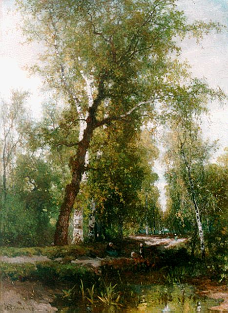 Bilders J.W.  | A view of the 'Renkumse beek', oil on canvas 99.5 x 72.5 cm, signed l.l. and dated 1877