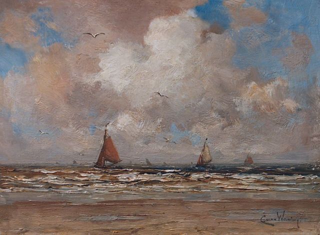 Kees van Waning | Seascape, oil on panel, 20.0 x 25.4 cm, signed l.r.