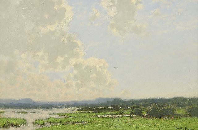 Cornelis Kuijpers | Washland along the river Rhine, oil on canvas, 38.0 x 58.5 cm, signed l.r. and without frame