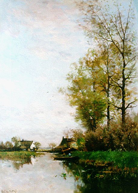 Rossum du Chattel F.J. van | A river landscape in summer, oil on canvas 87.7 x 63.0 cm, signed l.l.