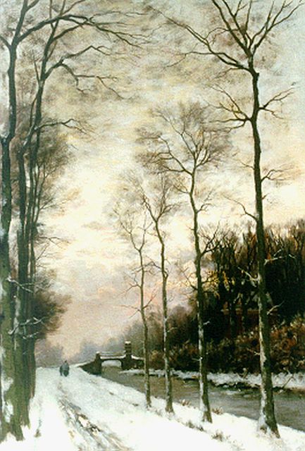 Rossum du Chattel F.J. van | A snow-covered landscape, oil on canvas 66.1 x 47.1 cm, signed l.l.