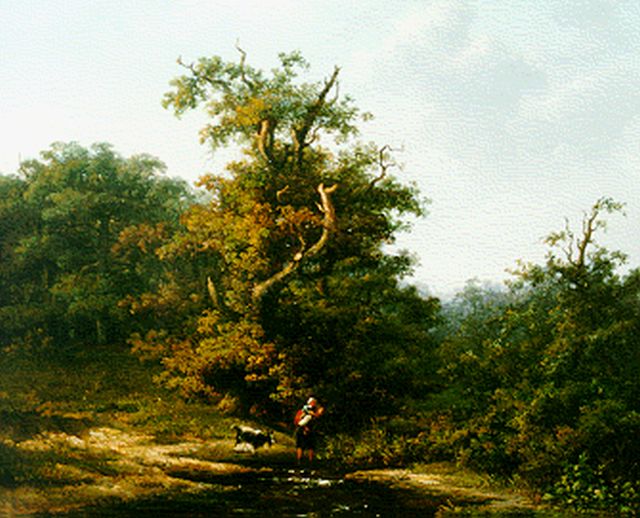 Cornelis Johannes de Vogel | A forest pond, oil on panel, 42.8 x 53.8 cm, signed l.l.