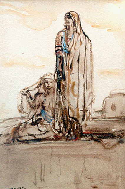 Marius Bauer | Oriental women, watercolour on paper, 25.0 x 18.0 cm, signed l.l.