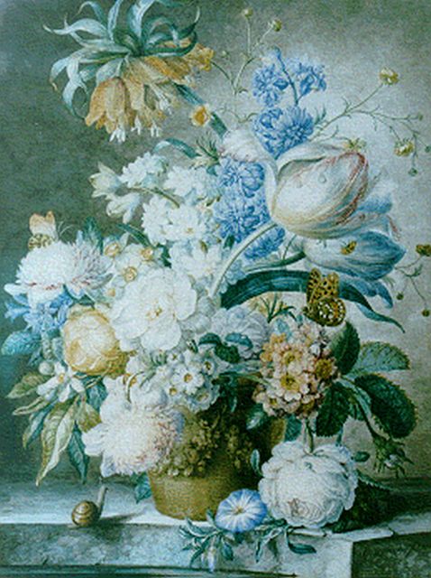 Wijnen O.  | A bunch of wildflowers, watercolour on paper 30.3 x 23.0 cm, signed l.r. and dated 1777