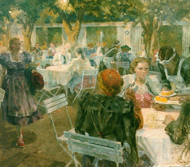 Louis Schutte | Summer evening, Salzburg, oil on canvas, 126.0 x 149.3 cm, signed l.r.