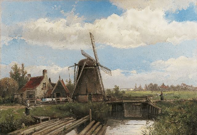 Willem Koekkoek | A polder landscape in summer, oil on canvas, 40.2 x 58.0 cm, signed l.l.