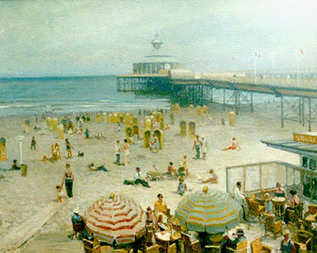 A.P. Schotel | Figures on the beach, Scheveningen, oil on canvas, 80.2 x 101.0 cm, signed l.l.