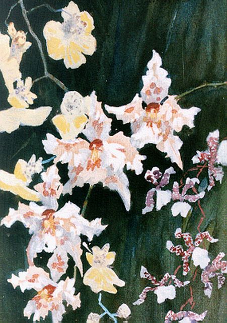 Soest L.W. van | Orchids, watercolour on paper 18.8 x 13.2 cm, signed u.r.