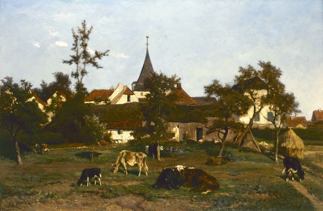 Paul Joseph Constantin Gabriel & Jan de Haas | Cattle in a meadow, oil on canvas, 66.2 x 100.5 cm, signed l.l.