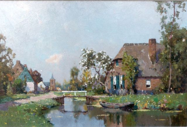 Evert Jan Ligtelijn | A view of Loenen aan de Vecht, 32.6 x 48.2 cm